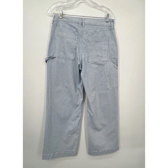 American Eagle Womens Super High Rise Baggy Wide Leg Pants Sz 6 Striped Coastal - Picture 2 of 15